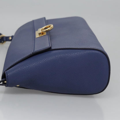 Salvatore Ferragamo Abbey Shoulder Bag Leather, BLUE, LEATHER, Shoulder bag