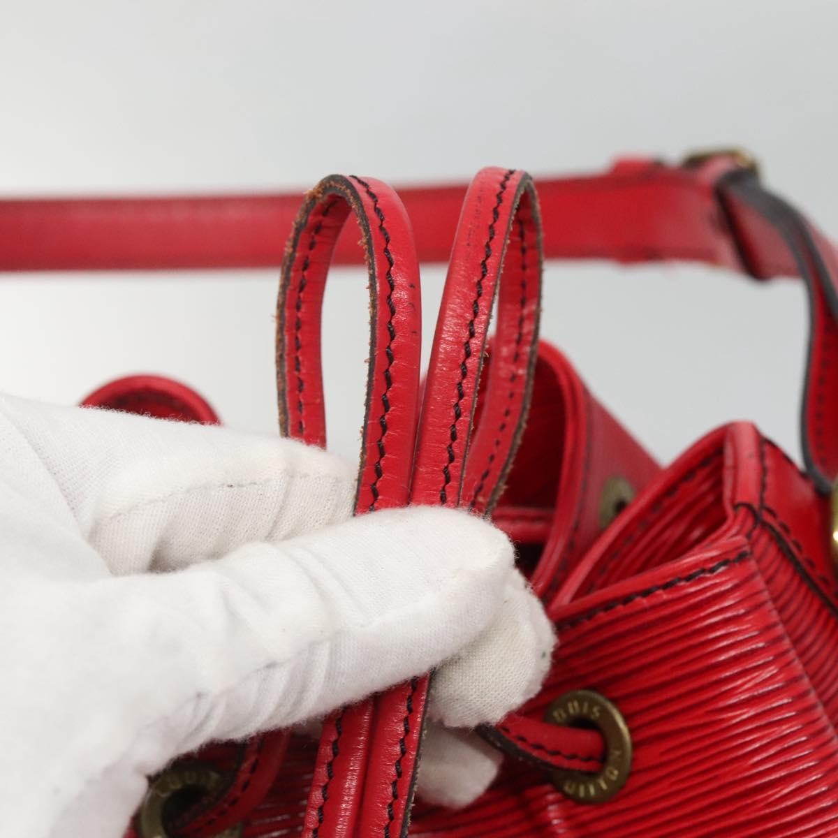 Louis Vuitton Petit Noe Handbag Epi Leather, RED, LEATHER, Shoulder bag
