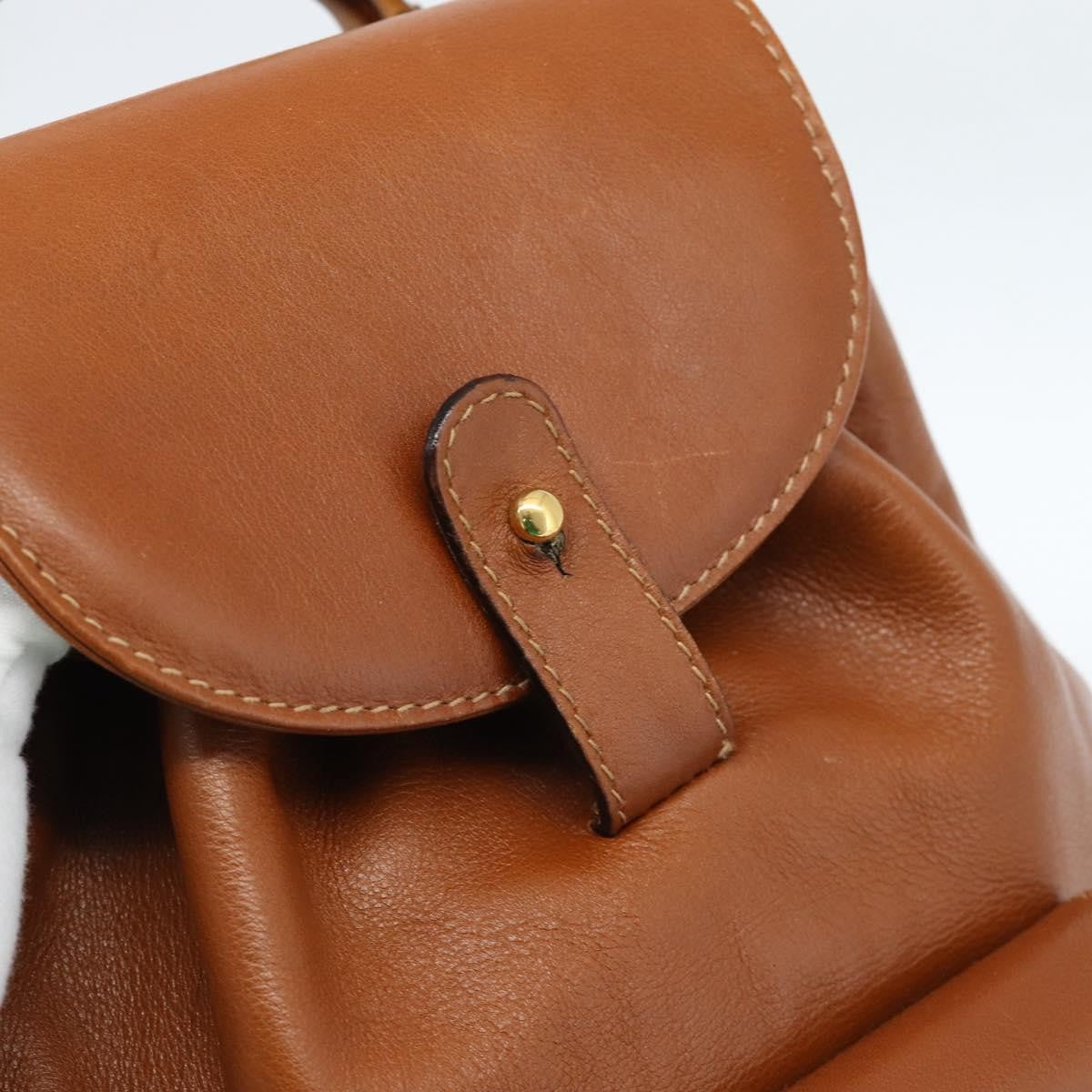Gucci Vintage Bamboo Backpack Leather, Brown, Leather, Backpack