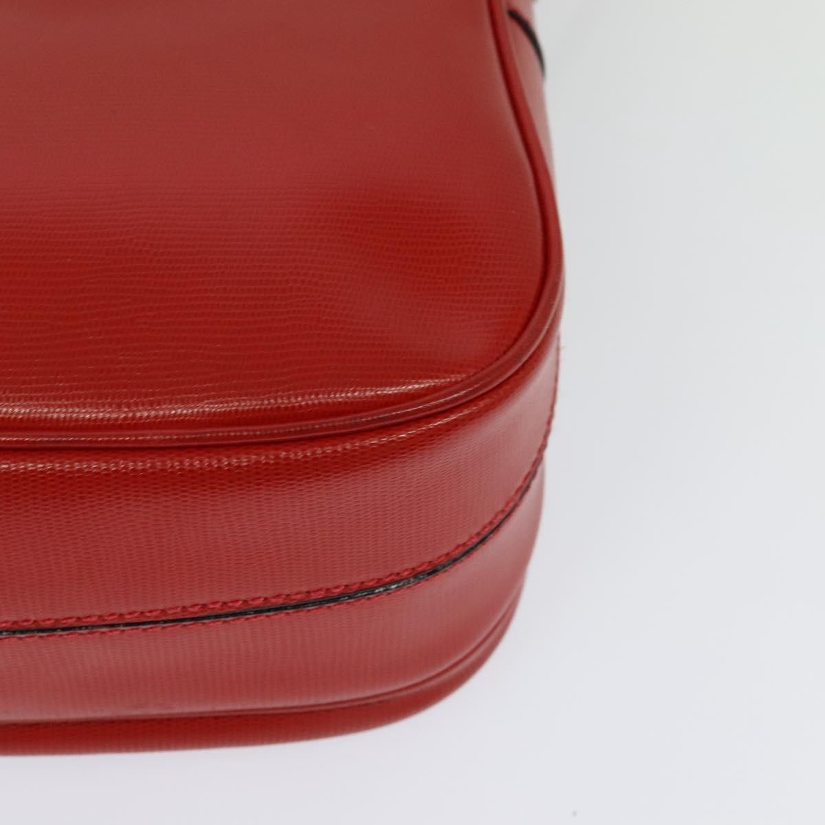 Celine Circle logo Leather, RED, LEATHER, Shoulder bag