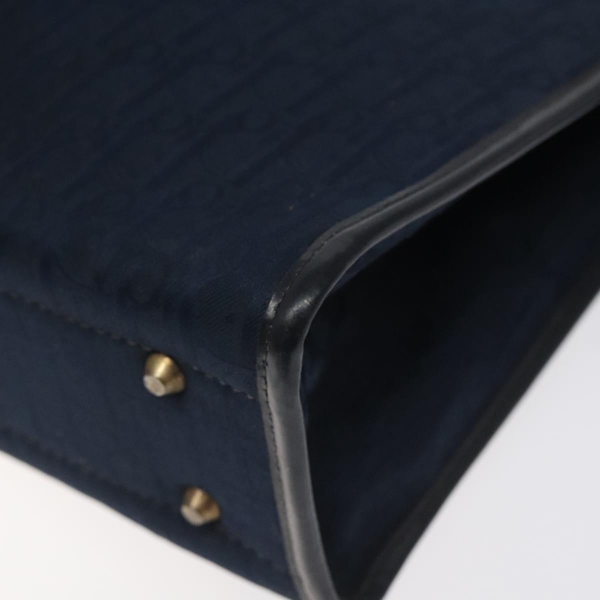 Christian Dior Vintage Trotter Handbag Canvas, NAVY, CANVAS, Handbag