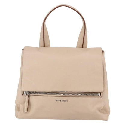 Givenchy Pandora Pure Satchel Leather, BEIGE, LEATHER, Handbag
