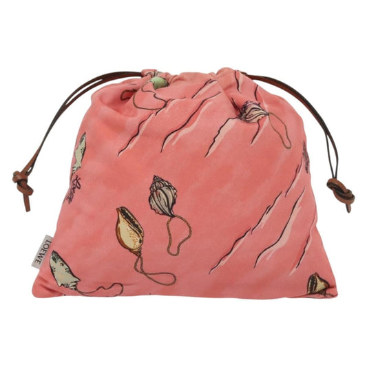 Loewe Drawstring Pouch Printed Canvas, PINK, CANVAS, Clutche & pouche
