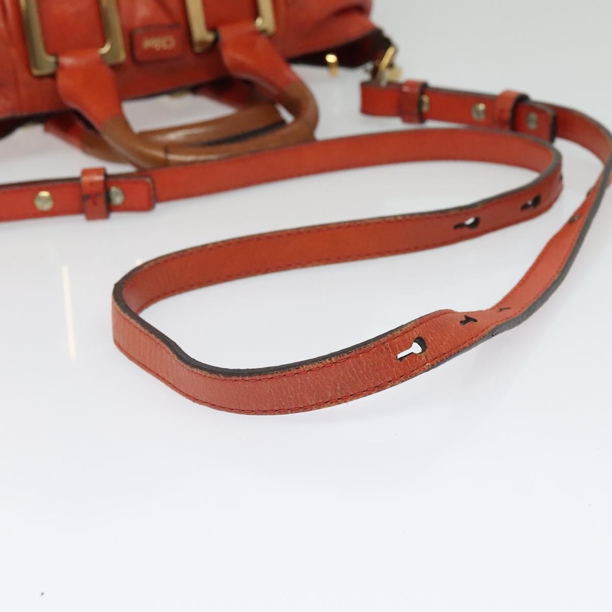 Chloe Ethel Handbag Leather, ORANGE, LEATHER, Handbag