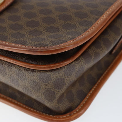 Celine Vintage Macadam Shoulder Bag Canvas and Leather, BROWN, CANVAS, Shoulder bag