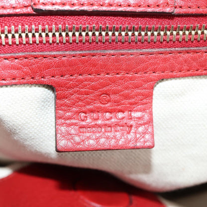 Gucci Bamboo Shopper Tote Leather, RED, LEATHER, Tote bag