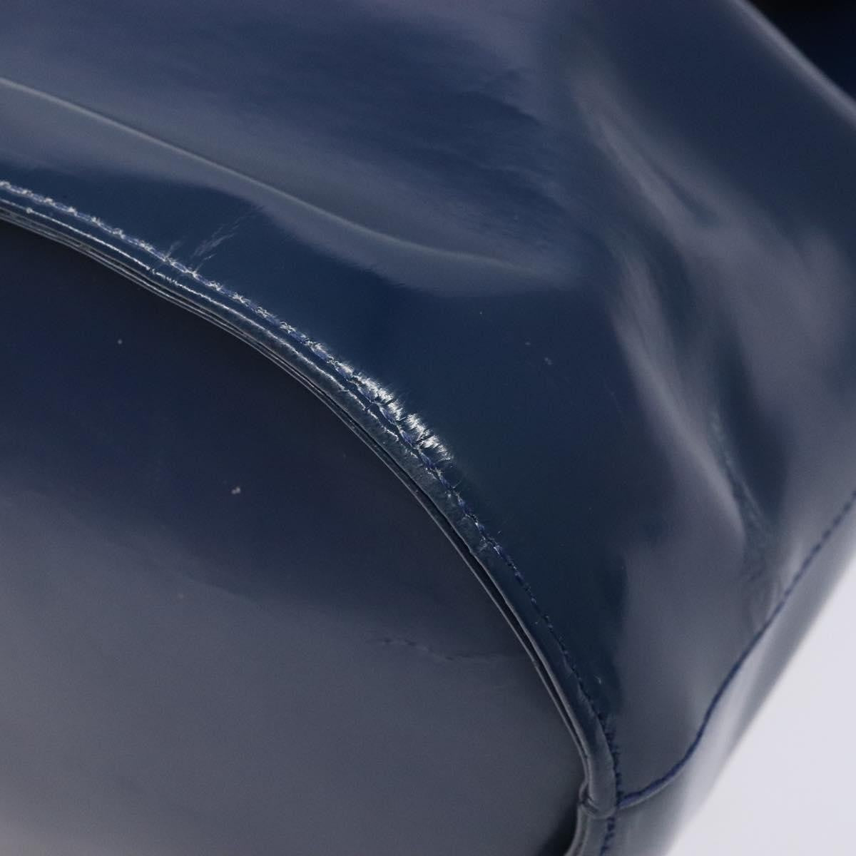 Salvatore Ferragamo Vintage Gancini Bucket Bag Patent leather, BLUE, PATENT_LEATHER, Shoulder bag