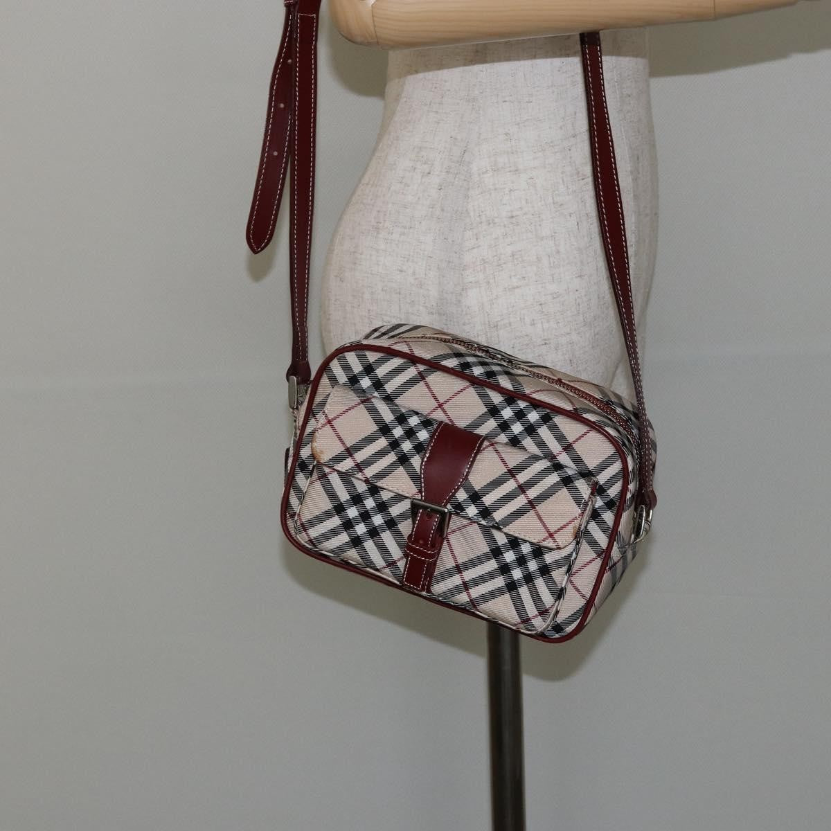 Burberry Nova Check Blue Label Canvas, BEIGE, CANVAS, Shoulder bag