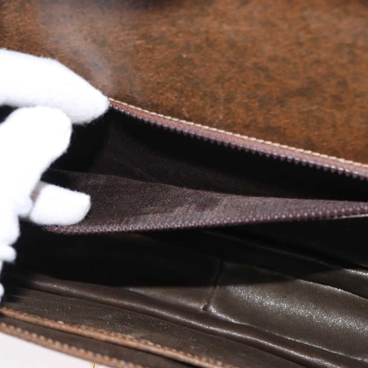 Gucci Vintage Flap Shoulder Bag Leather, BROWN, LEATHER, Shoulder bag