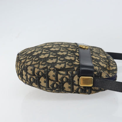 Christian Dior Vintage Trotter Shoulder Bag Canvas, NAVY, CANVAS, Shoulder bag