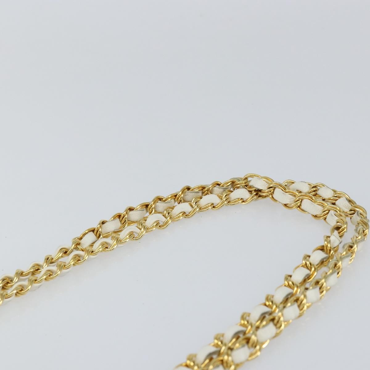 Bally Vintage Chain Shoulder Bag Quilted Leather, WHITE, LEATHER, Shoulder bag