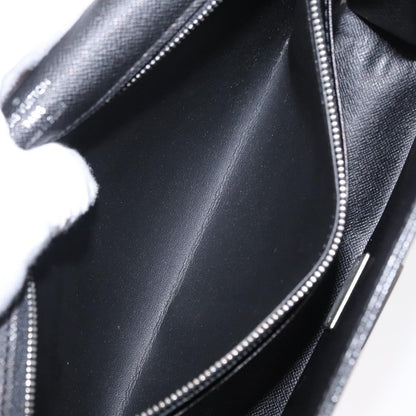 Louis Vuitton Selenga Pochette Taiga Leather, GRAY, LEATHER, Clutche & pouche