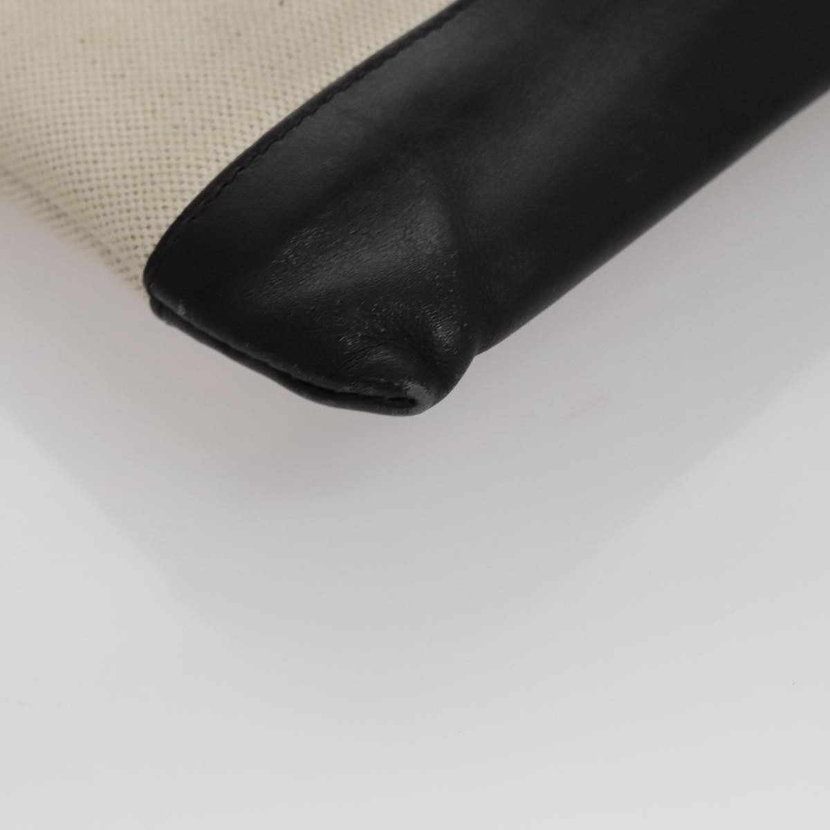 Balenciaga Navy Zip Pouch Canvas and Leather, BLACK, CANVAS, Clutche & pouche