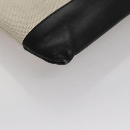 Balenciaga Navy Zip Pouch Canvas and Leather, BLACK, CANVAS, Clutche & pouche