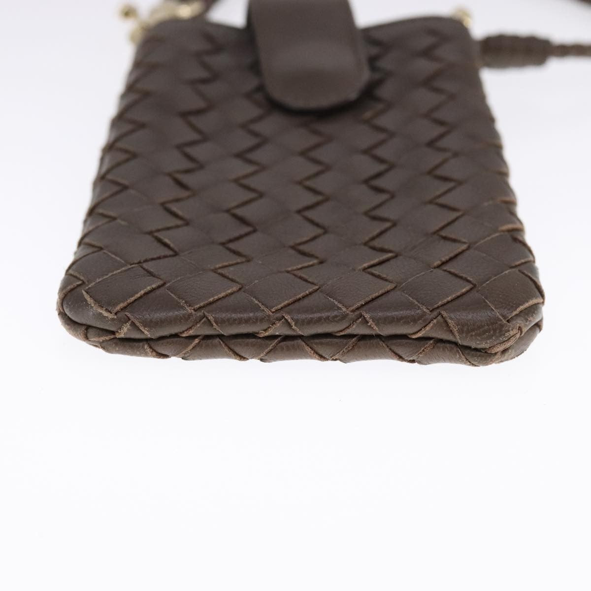 Bottega Veneta Crossbody Phone Holder Pouch Intrecciato Nappa, BROWN, LEATHER, Clutche & pouche