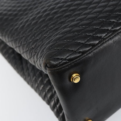 Bally Vintage Handbag Quilted Leather, BLACK, LEATHER, Handbag