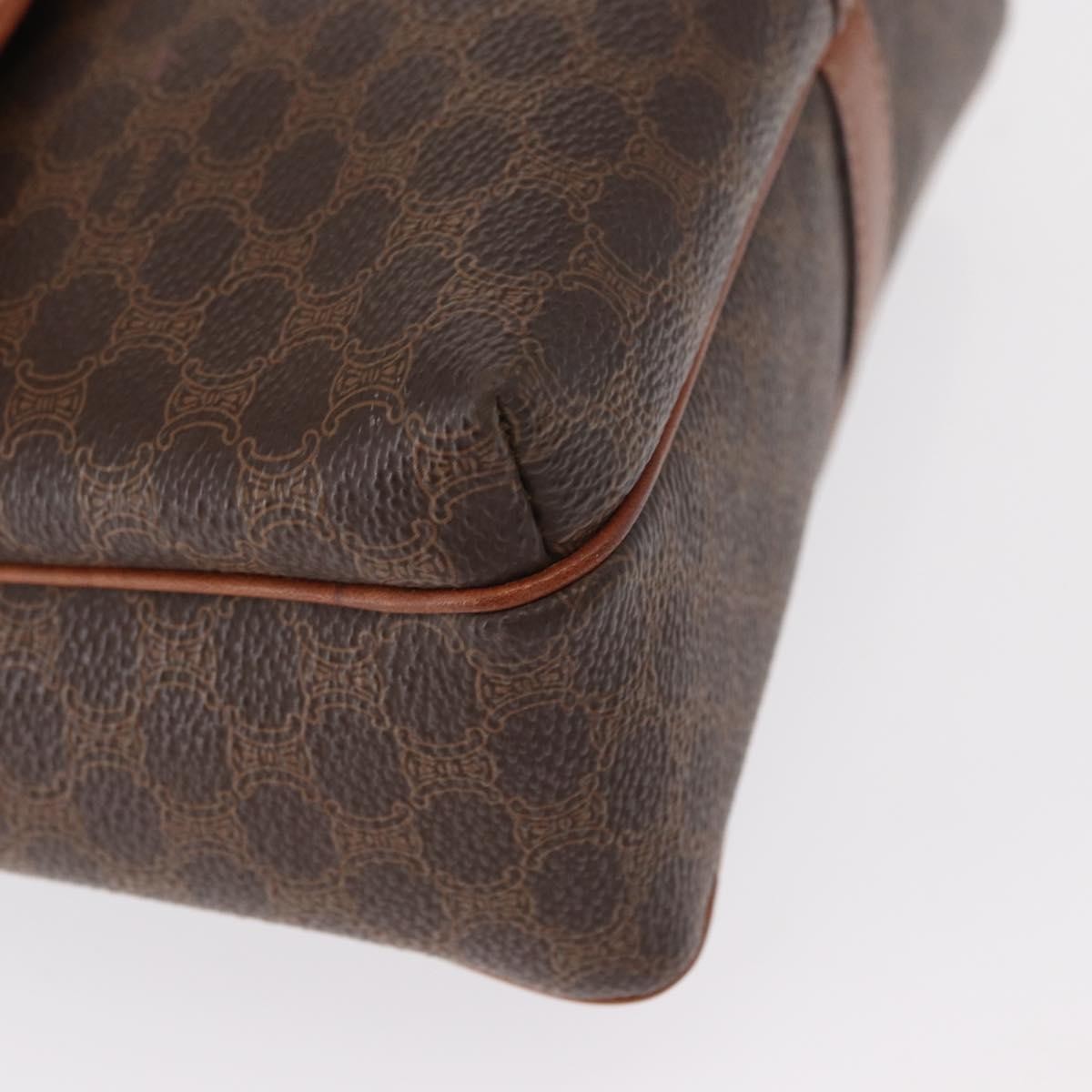 Celine Vintage Macadam Shoulder Bag Canvas and Leather, BROWN, CANVAS, Shoulder bag