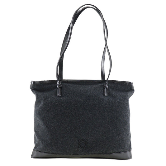 Loewe Anagram Tote Leather, BLACK, SUEDE, Tote bag