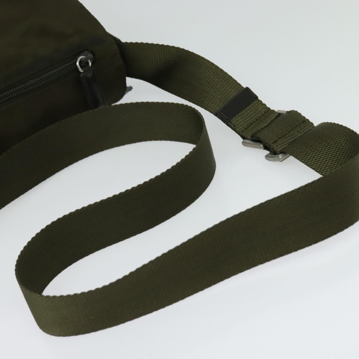Prada Buckle Messenger Bag Tessuto, KHAKI, NYLON, Shoulder bag