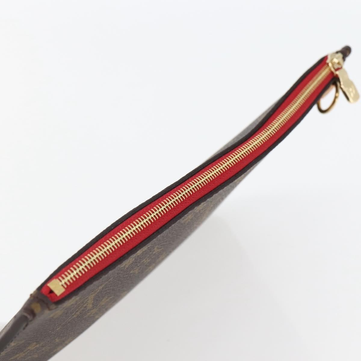 Louis Vuitton Neverfull Pochette Monogram Canvas, BROWN, CANVAS, Tote bag