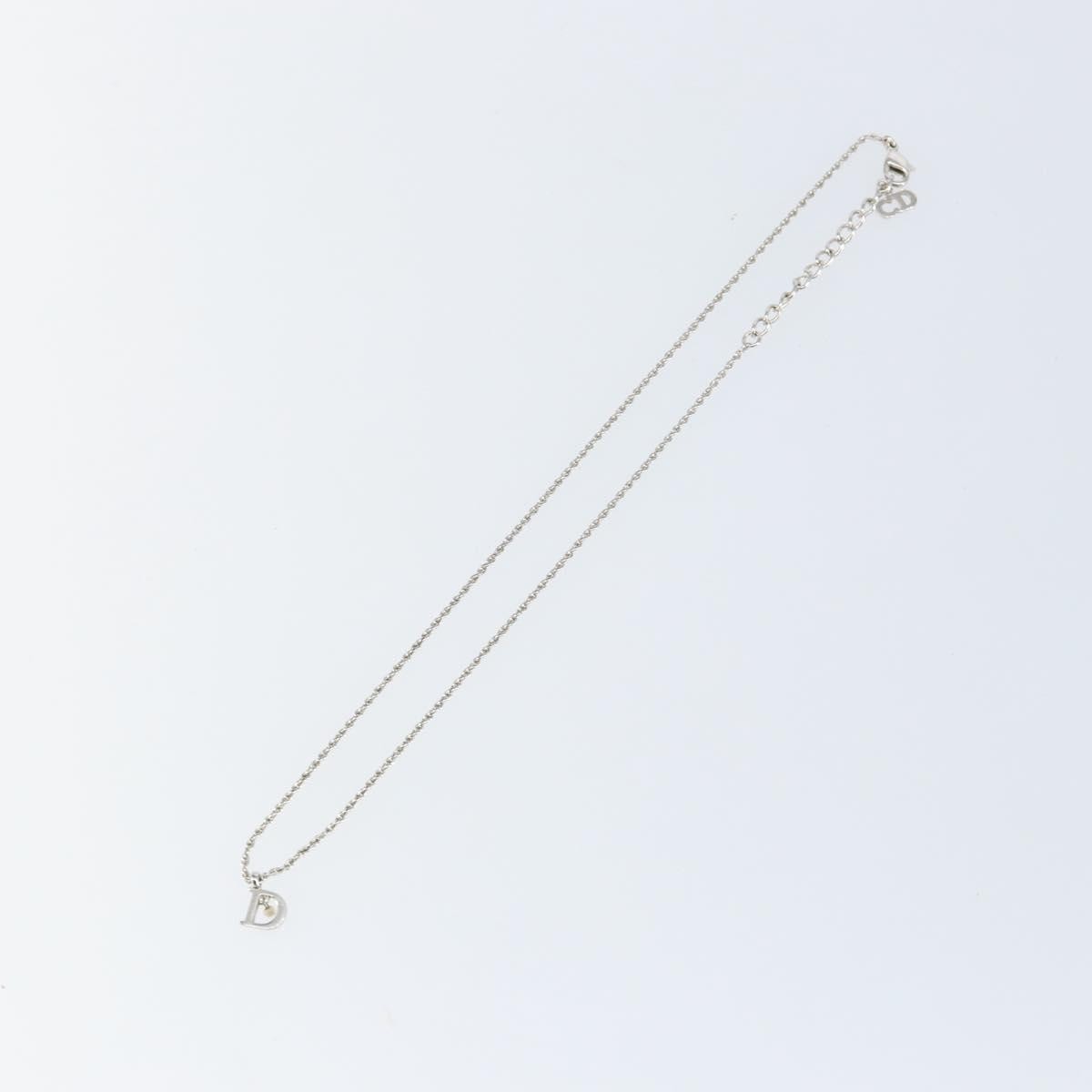 Christian Dior D logo Pendant Necklace Metal, SILVER, METAL, Necklace