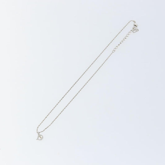 Christian Dior D logo Pendant Necklace Metal, SILVER, METAL, Necklace