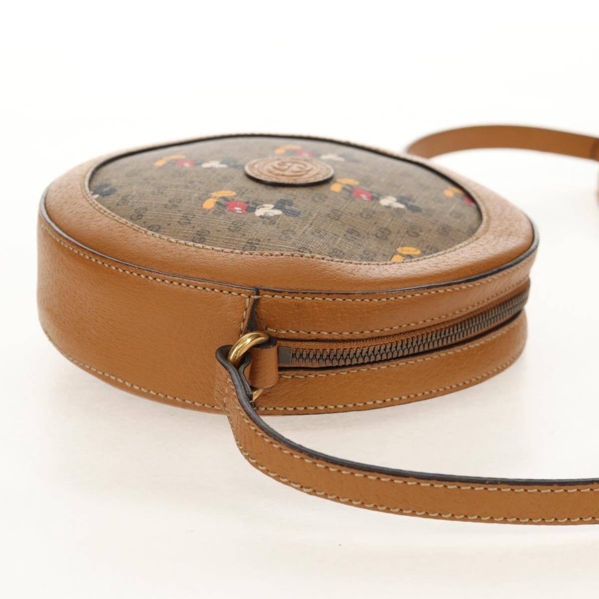 Gucci Disney Mickey Mouse Round Shoulder Bag Printed Mini GG Coated Canvas, BEIGE, CANVAS, Shoulder bag