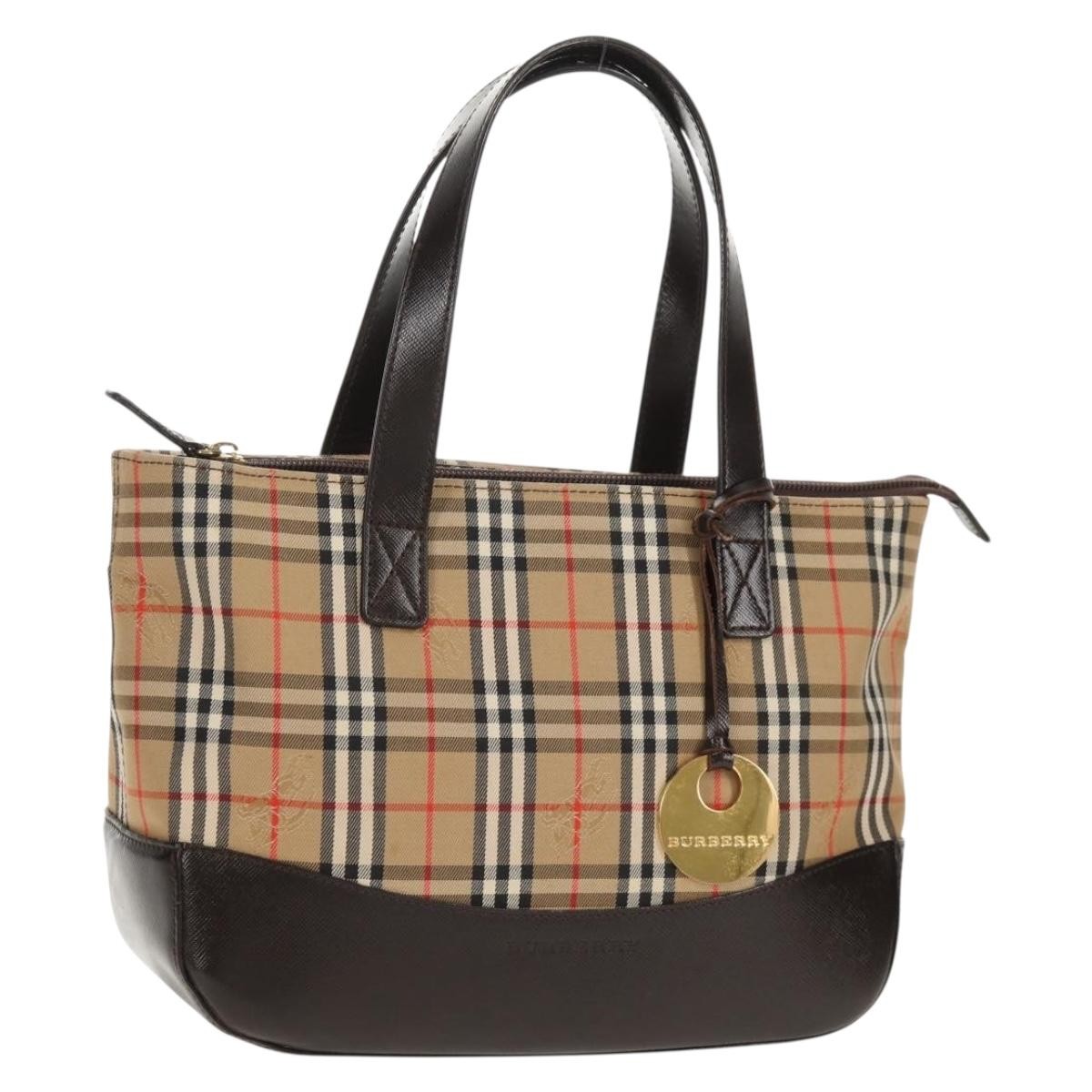 Burberry Nova Check Handbag Nova Check Canvas and leather, BEIGE, CANVAS, Handbag