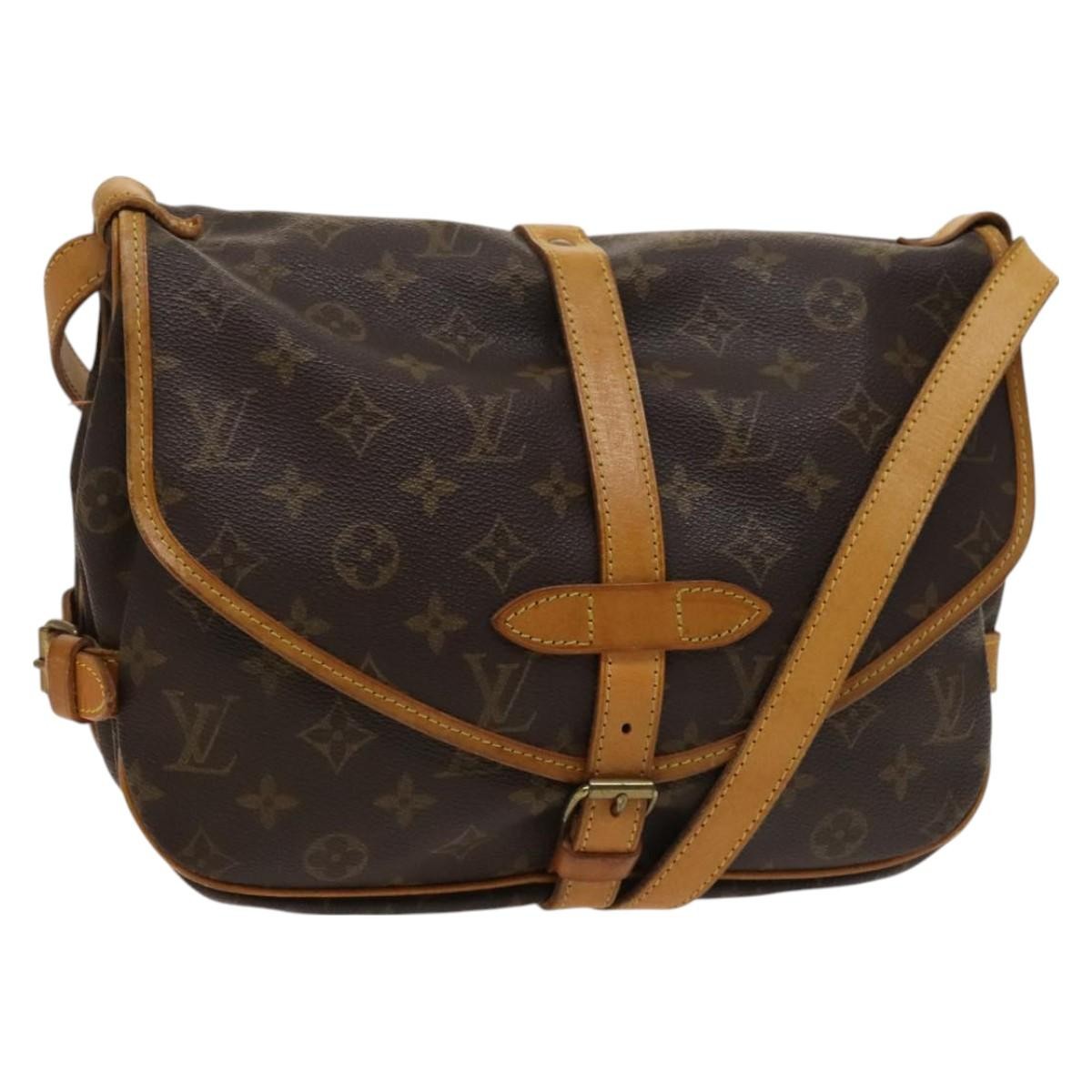 Louis Vuitton Saumur Handbag Monogram Canvas, BROWN, CANVAS, Shoulder bag