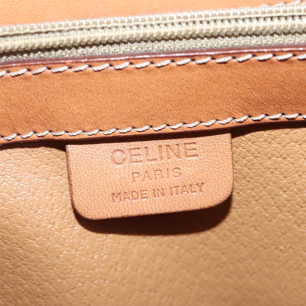 Celine Vintage Convertible Top Handle Bag Macadam Coated Canvas, Brown, Canvas, Handbag
