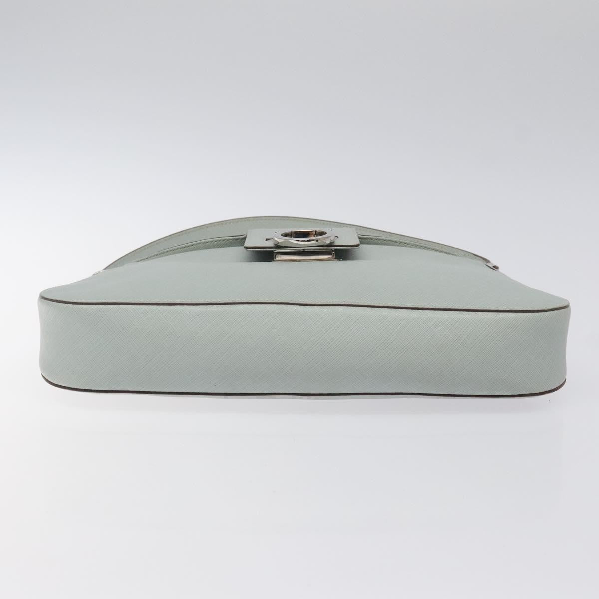 Salvatore Ferragamo Gancini Shoulder Bag Leather, BLUE, LEATHER, Shoulder bag