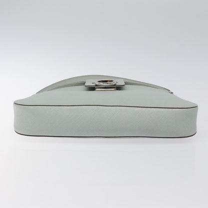 Salvatore Ferragamo Gancini Shoulder Bag Leather, BLUE, LEATHER, Shoulder bag