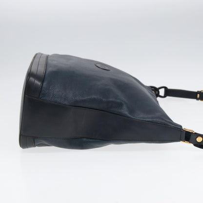 Gucci Vintage Shoulder Bag Leather, NAVY, LEATHER, Shoulder bag