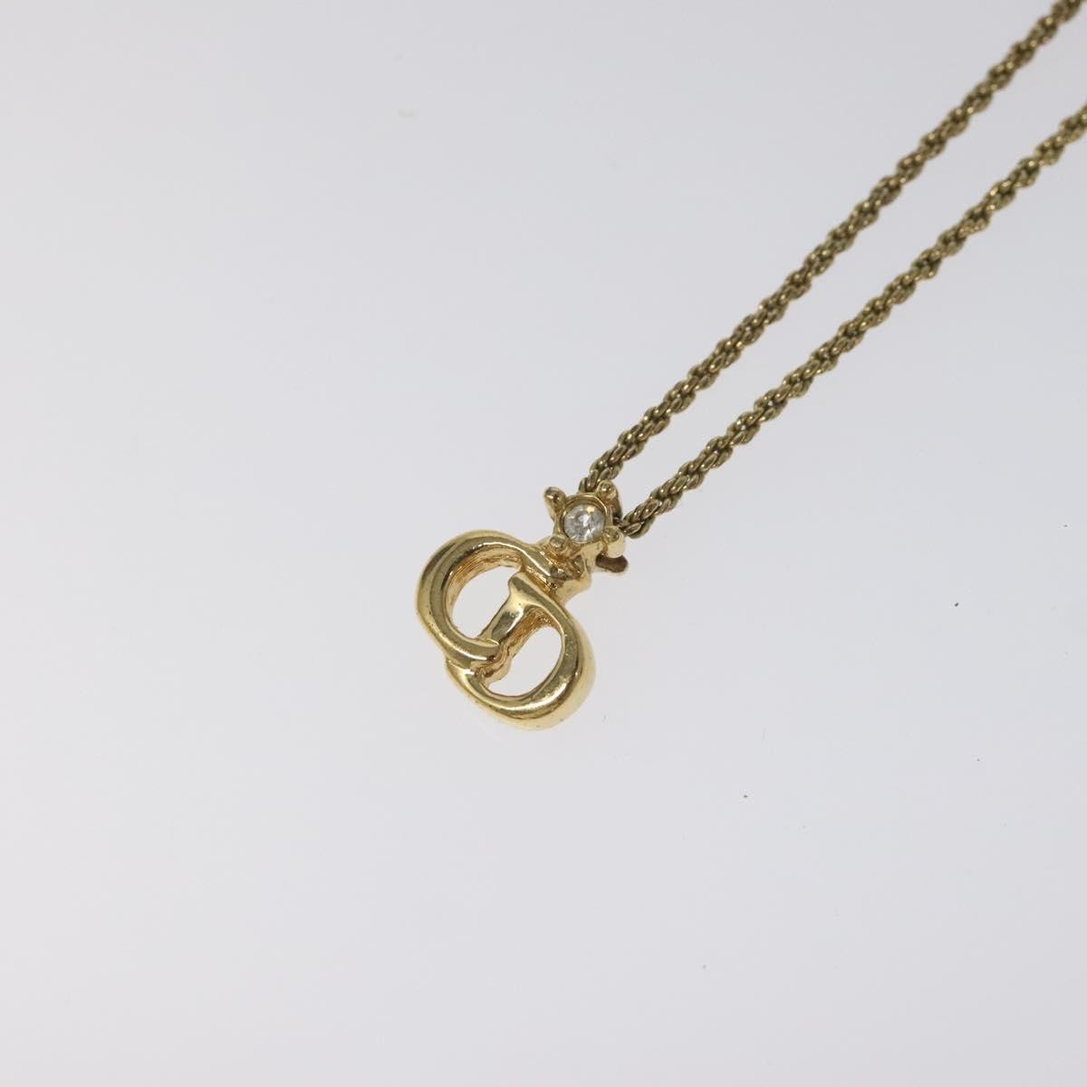 Christian Dior CD Pendant Necklace Metal, GOLD, METAL, Necklace