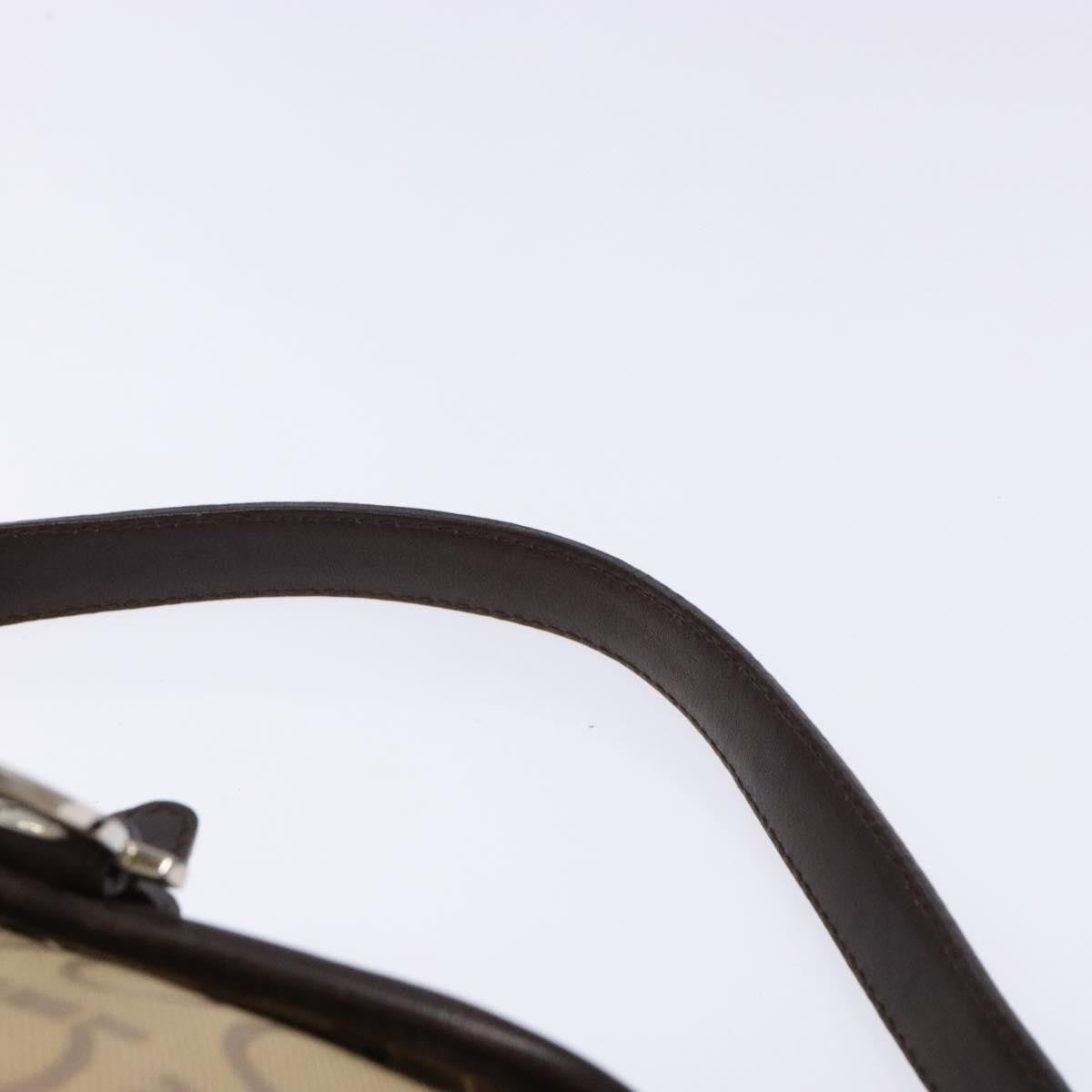 Salvatore Ferragamo Gancini handbag Canvas and Leather, BEIGE, CANVAS, Handbag