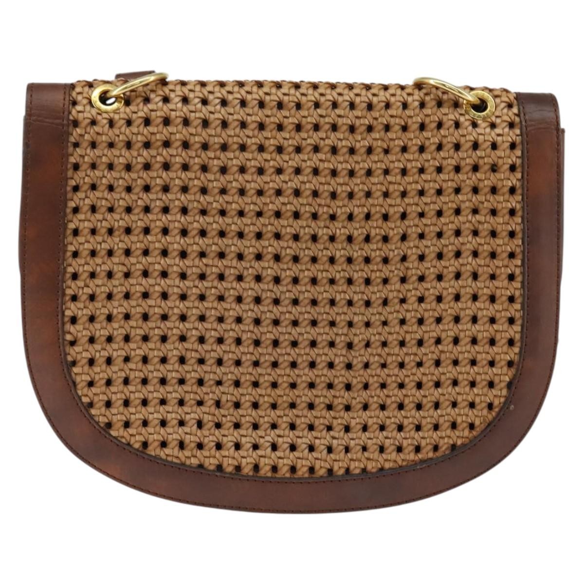 Stella McCartney Flap Shoulder Bag Polyester, BROWN, POLYESTER, Shoulder bag
