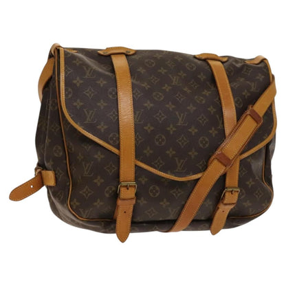 Louis Vuitton Saumur Handbag Monogram Canvas, BROWN, CANVAS, Shoulder bag