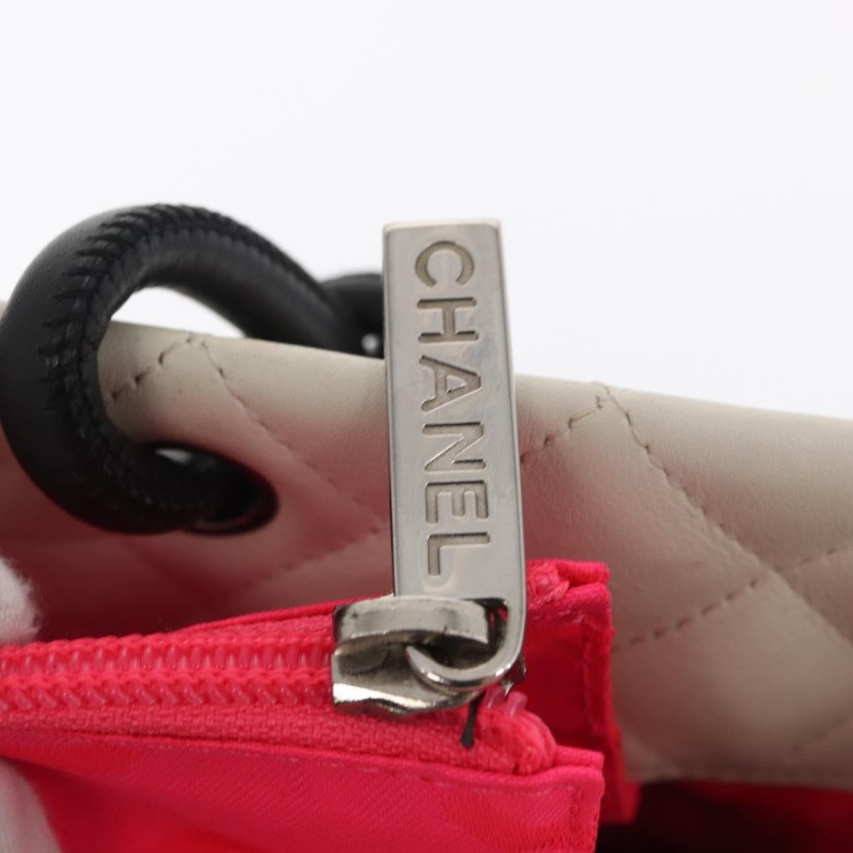 Chanel Cambon Tote Quilted Leather, WHITE, LEATHER, Tote bag