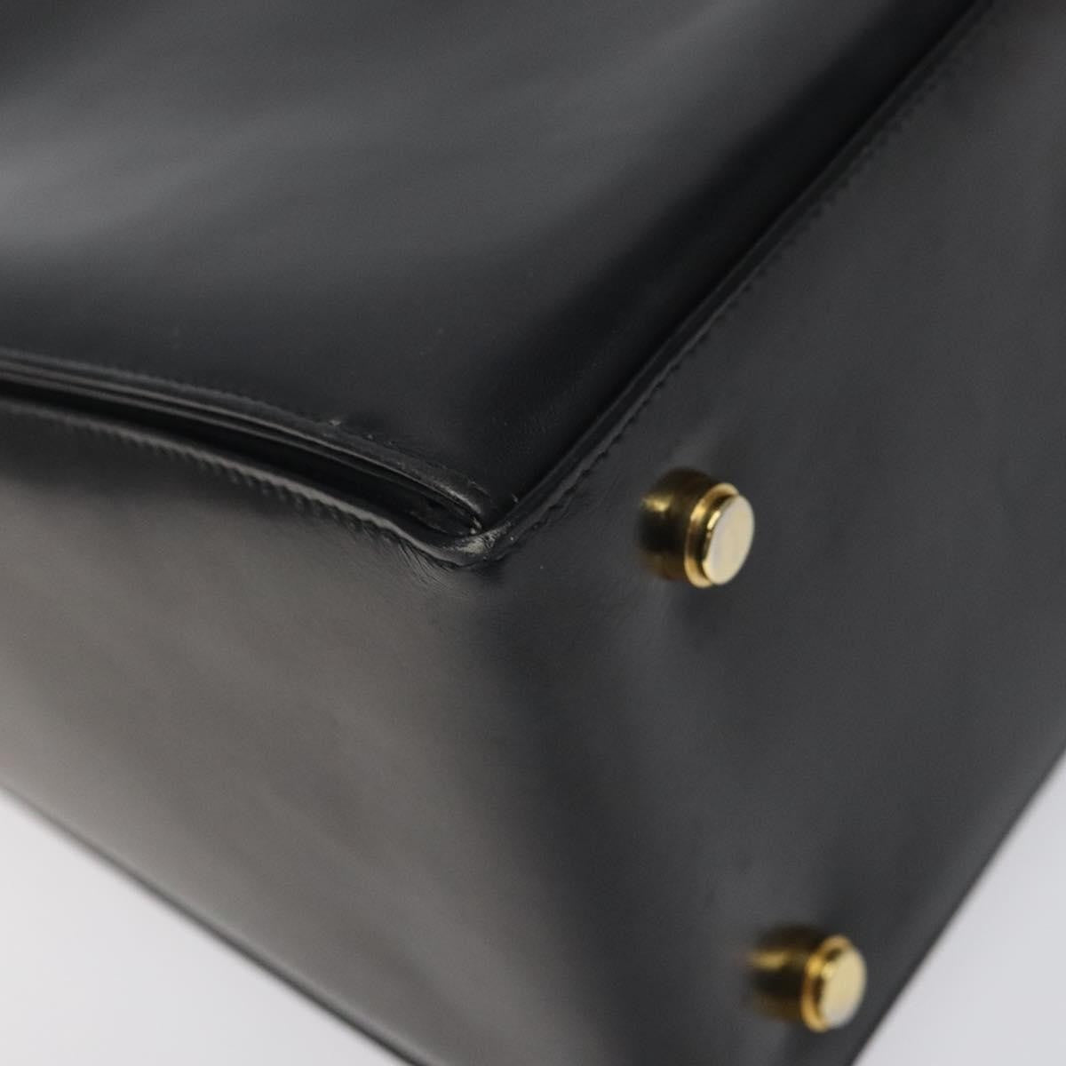 Salvatore Ferragamo Gancini handbag Leather, BLACK, LEATHER, Handbag