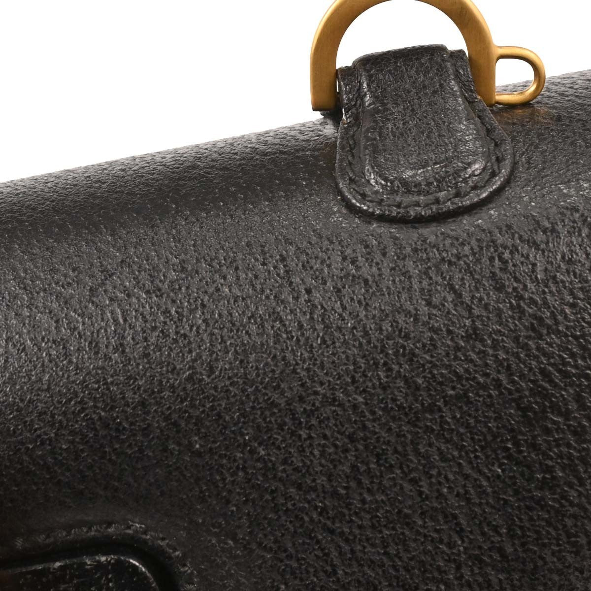 Gucci Vintage Convertible Top Handle Bag Leather, BLACK, LEATHER, Handbag