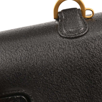 Gucci Vintage Convertible Top Handle Bag Leather, BLACK, LEATHER, Handbag