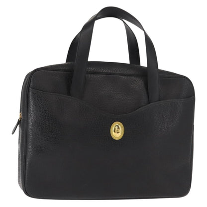Christian Dior Vintage CD Handbag Leather, BLACK, LEATHER, Briefcase