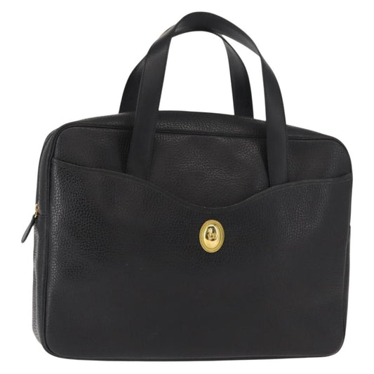 Christian Dior Vintage CD Handbag Leather, BLACK, LEATHER, Briefcase