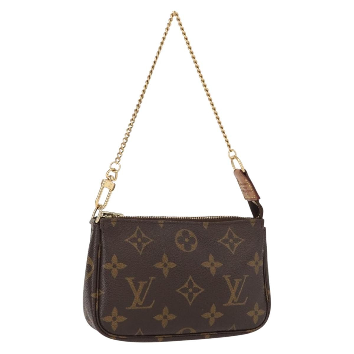 Louis Vuitton Mini pochette accessoires Canvas, BROWN, CANVAS, Clutche & pouche