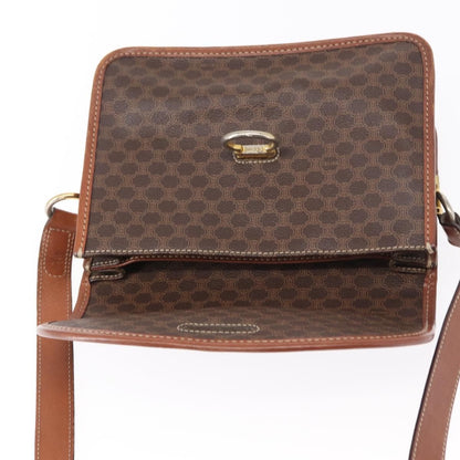 Celine Vintage Macadam Shoulder Bag Canvas, BROWN, CANVAS, Shoulder bag