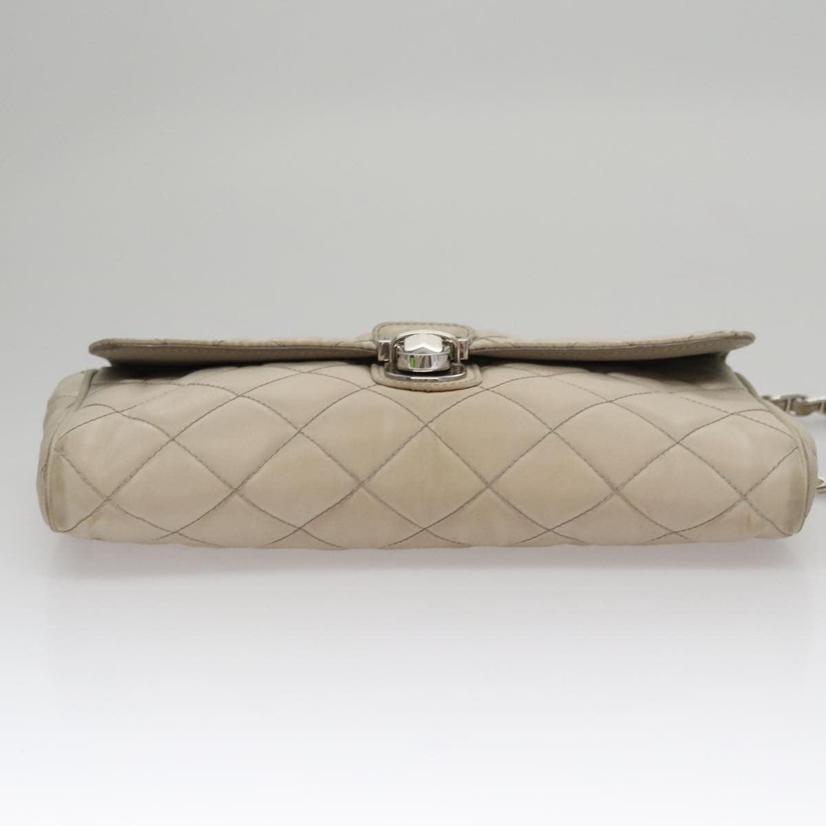 Prada Pushlock Chain Flap Bag Quilted Tessuto, BEIGE, NYLON, Shoulder bag
