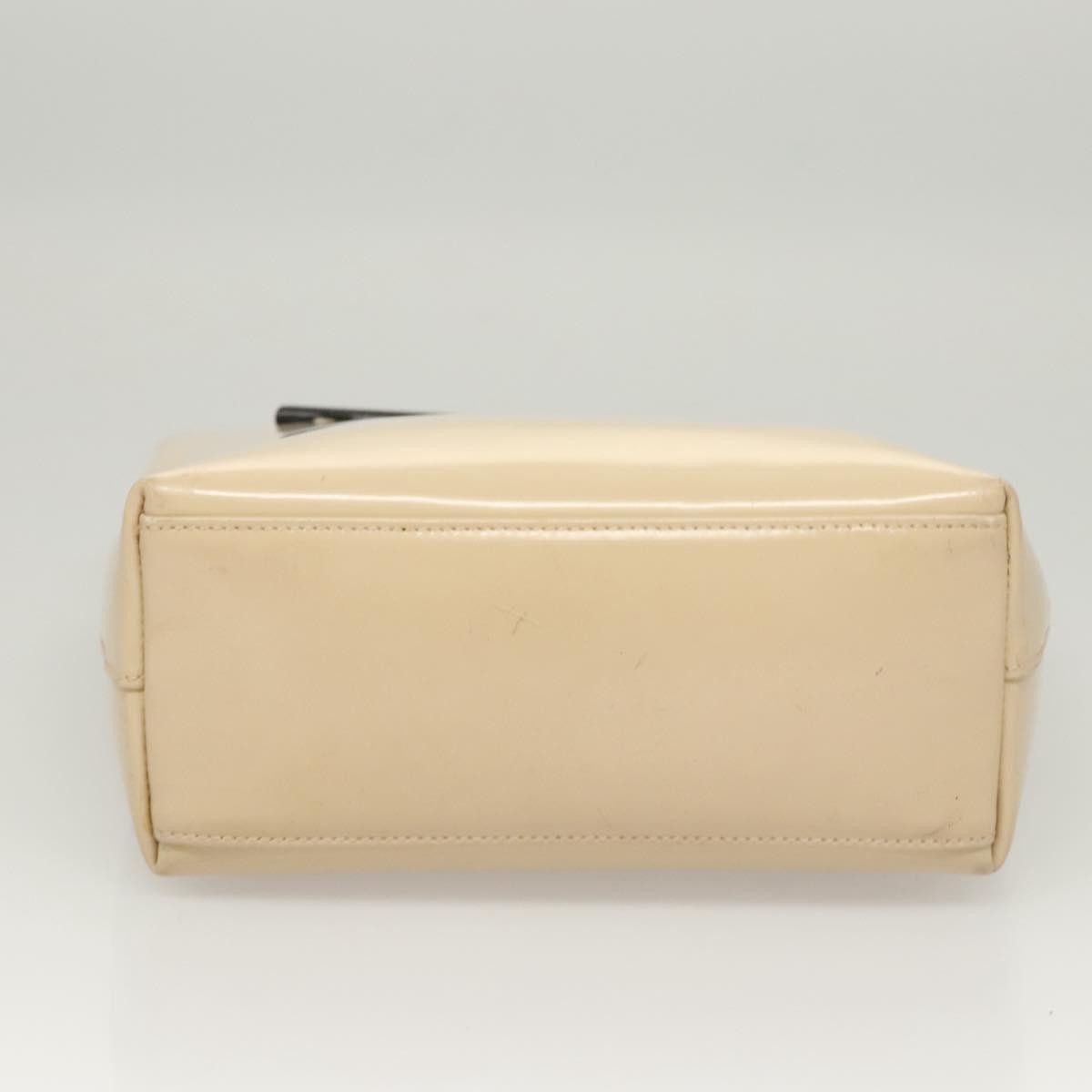 Gucci Vintage Handbag Enamel, BEIGE, PATENT_LEATHER, Handbag
