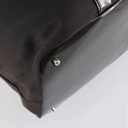 Gucci Vintage Bamboo Handle Tote Nylon, BROWN, NYLON, Tote bag