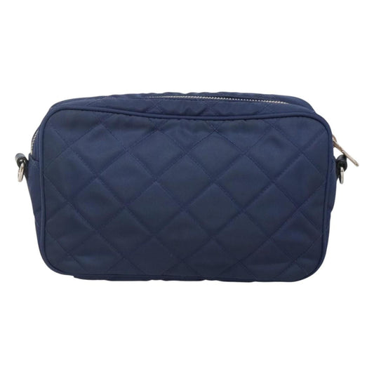 Prada Front Pocket Camera Bag Quilted Tessuto, BLUE, NYLON, Shoulder bag