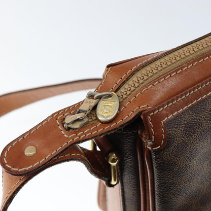 Celine Macadam Shoulder Bag PVC Leather, BROWN, CANVAS, Shoulder bag